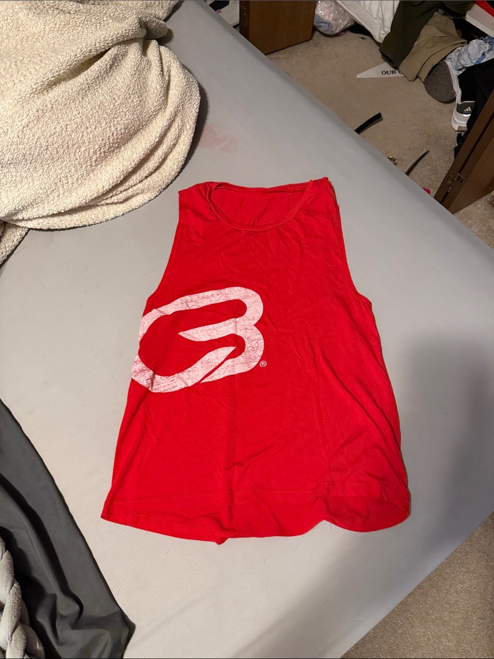 Cyclebar Red Graphic Tank Top with White Logo